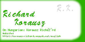 richard korausz business card